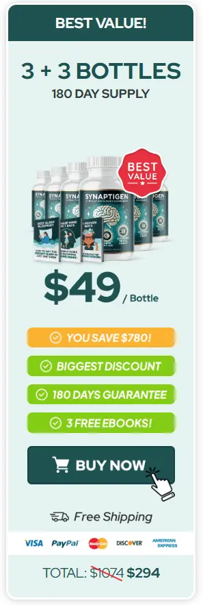 synaptigen six bottle price